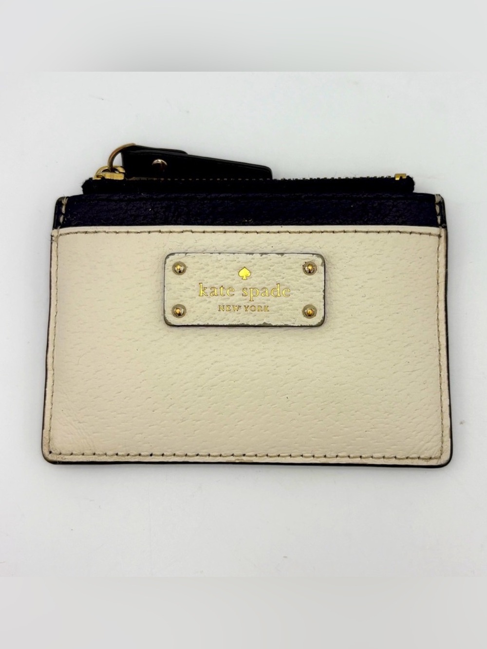 Kate Spade Navy Blue and Cream Card Holder